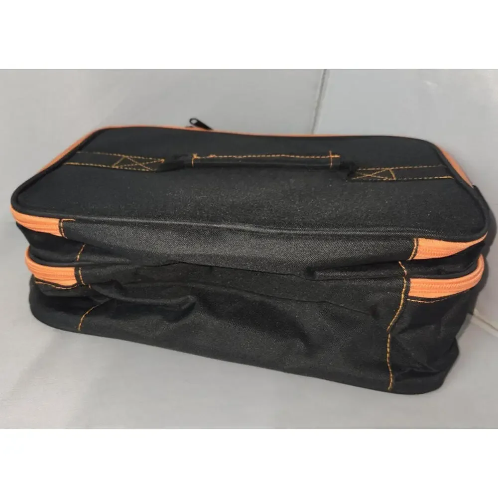 new padded camera equipment bag 12x9x6 black & Orange shoulder strap adjustable